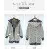 image:imageSidefeel Womens Cardigan Sweaters Hooded Oversized Open Front Chunky Knit Plaid Sweater Coat Fall Fashion TopsBlack