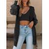 image:imageSidefeel Womens Cardigan Sweaters Hooded Oversized Open Front Chunky Knit Plaid Sweater Coat Fall Fashion TopsBlack