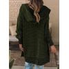 image:imageSidefeel Womens Cardigan Sweaters Hooded Oversized Open Front Chunky Knit Plaid Sweater Coat Fall Fashion TopsBlackish Green