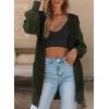 image:imageSidefeel Womens Cardigan Sweaters Hooded Oversized Open Front Chunky Knit Plaid Sweater Coat Fall Fashion TopsBlackish Green