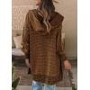 image:imageSidefeel Womens Cardigan Sweaters Hooded Oversized Open Front Chunky Knit Plaid Sweater Coat Fall Fashion TopsBrown