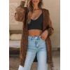 image:imageSidefeel Womens Cardigan Sweaters Hooded Oversized Open Front Chunky Knit Plaid Sweater Coat Fall Fashion TopsBrown