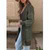 image:imageSidefeel Womens Cardigan Sweaters Hooded Oversized Open Front Chunky Knit Plaid Sweater Coat Fall Fashion TopsGun Grey