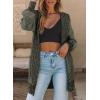 image:imageSidefeel Womens Cardigan Sweaters Hooded Oversized Open Front Chunky Knit Plaid Sweater Coat Fall Fashion TopsGun Grey