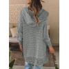 image:imageSidefeel Womens Cardigan Sweaters Hooded Oversized Open Front Chunky Knit Plaid Sweater Coat Fall Fashion TopsMedium Grey
