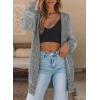 image:imageSidefeel Womens Cardigan Sweaters Hooded Oversized Open Front Chunky Knit Plaid Sweater Coat Fall Fashion TopsMedium Grey