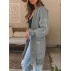 image:imageSidefeel Womens Cardigan Sweaters Hooded Oversized Open Front Chunky Knit Plaid Sweater Coat Fall Fashion TopsMedium Grey