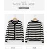 image:imageSidefeel Womens Cardigan Sweaters Striped Open Front Button Down Knitted Coat Cropped Fall Fashion Outwear