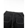 image:imageSidefeel Womens Cargo Jeans Casual Loose Mid Rise Wide Leg Denim PantsBlack