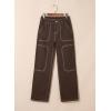image:imageSidefeel Womens Cargo Jeans Casual Loose Mid Rise Wide Leg Denim PantsDesert Palm
