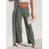 image:imageSidefeel Womens Cargo Jeans Casual Loose Mid Rise Wide Leg Denim PantsFour Leaf Clover