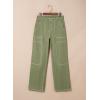 image:imageSidefeel Womens Cargo Jeans Casual Loose Mid Rise Wide Leg Denim PantsGrass Green