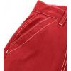 image:imageSidefeel Womens Cargo Jeans Casual Loose Mid Rise Wide Leg Denim PantsRed
