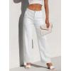 image:imageSidefeel Womens Cargo Jeans Casual Loose Mid Rise Wide Leg Denim PantsWhite