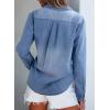 image:imageSidefeel Womens Denim Top Long Sleeve Jean Shirt Button Down Denim ShirtAshleigh Blue