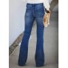 image:imageSidefeel Womens Flare Jeans Ripped High Waisted Bell Bottom Bootcut Wide Leg Denim Pants Blue Size 10
