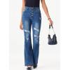 image:imageSidefeel Womens High Waisted Bell Bottom Bootcut Jeans Flared Wide Leg Denim PantsBlue