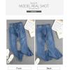 image:imageSidefeel Womens High Waisted Bell Bottom Bootcut Jeans Flared Wide Leg Denim PantsD Light Blue