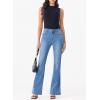 image:imageSidefeel Womens High Waisted Bell Bottom Bootcut Jeans Flared Wide Leg Denim PantsD Light Blue