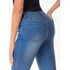 image:imageSidefeel Womens High Waisted Bell Bottom Bootcut Jeans Flared Wide Leg Denim PantsD Meidum Blue