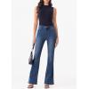 image:imageSidefeel Womens High Waisted Bell Bottom Bootcut Jeans Flared Wide Leg Denim PantsDark Blue