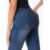image:imageSidefeel Womens High Waisted Bell Bottom Bootcut Jeans Flared Wide Leg Denim PantsDark Blue
