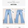 image:imageSidefeel Womens High Waisted Bell Bottom Bootcut Jeans Flared Wide Leg Denim PantsIceland Blue