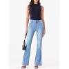 image:imageSidefeel Womens High Waisted Bell Bottom Bootcut Jeans Flared Wide Leg Denim PantsIceland Blue