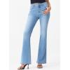 image:imageSidefeel Womens High Waisted Bell Bottom Bootcut Jeans Flared Wide Leg Denim PantsIceland Blue