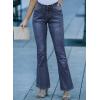 image:imageSidefeel Womens High Waisted Bell Bottom Bootcut Jeans Flared Wide Leg Denim PantsMedium Blue
