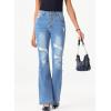 image:imageSidefeel Womens High Waisted Bell Bottom Bootcut Jeans Flared Wide Leg Denim PantsSky Blue