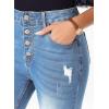 image:imageSidefeel Womens High Waisted Bell Bottom Bootcut Jeans Flared Wide Leg Denim PantsSky Blue