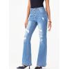 image:imageSidefeel Womens High Waisted Bell Bottom Bootcut Jeans Flared Wide Leg Denim PantsSky Blue