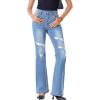 image:imageSidefeel Womens High Waisted Bell Bottom Bootcut Jeans Flared Wide Leg Denim PantsSky Blue