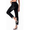 image:imageSidefeel Womens High Waisted Drawstring Jeans Pull On Cargo Joggers Zimbaplatinum Ripped Elastic Waist Denim PantsPure Black