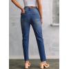 image:imageSidefeel Womens High Waisted Jeans Strechy Fashion Raw Hem Straight Leg Ankle Denim Pants with PocketsBluing
