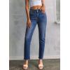 image:imageSidefeel Womens High Waisted Jeans Strechy Fashion Raw Hem Straight Leg Ankle Denim Pants with PocketsBluing