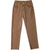 image:imageSidefeel Womens High Waisted Jeans Strechy Fashion Raw Hem Straight Leg Ankle Denim Pants with PocketsBrown