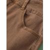 image:imageSidefeel Womens High Waisted Jeans Strechy Fashion Raw Hem Straight Leg Ankle Denim Pants with PocketsBrown