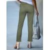 image:imageSidefeel Womens High Waisted Jeans Strechy Fashion Raw Hem Straight Leg Ankle Denim Pants with PocketsGreen