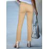 image:imageSidefeel Womens High Waisted Jeans Strechy Fashion Raw Hem Straight Leg Ankle Denim Pants with PocketsKhaki
