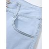 image:imageSidefeel Womens High Waisted Jeans Strechy Fashion Raw Hem Straight Leg Ankle Denim Pants with PocketsL Light Blue