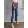 image:imageSidefeel Womens High Waisted Jeans Strechy Fashion Raw Hem Straight Leg Ankle Denim Pants with PocketsLight Blue