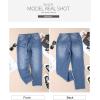image:imageSidefeel Womens High Waisted Jeans Strechy Fashion Raw Hem Straight Leg Ankle Denim Pants with PocketsLight Blue