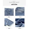 image:imageSidefeel Womens High Waisted Jeans Strechy Fashion Raw Hem Straight Leg Ankle Denim Pants with PocketsLight Blue