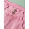 image:imageSidefeel Womens High Waisted Jeans Strechy Fashion Raw Hem Straight Leg Ankle Denim Pants with PocketsPink
