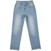 image:imageSidefeel Womens High Waisted Jeans Strechy Fashion Raw Hem Straight Leg Ankle Denim Pants with PocketsReal Teal