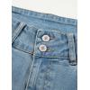 image:imageSidefeel Womens High Waisted Jeans Strechy Fashion Raw Hem Straight Leg Ankle Denim Pants with PocketsReal Teal
