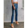 image:imageSidefeel Womens High Waisted Jeans Strechy Fashion Raw Hem Straight Leg Ankle Denim Pants with PocketsSail Blue