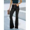 image:imageSidefeel Womens High Waisted Jeans Wide Leg Button Fly Bell Bottoms Flared Zimbaplatinum Denim PantsAblack